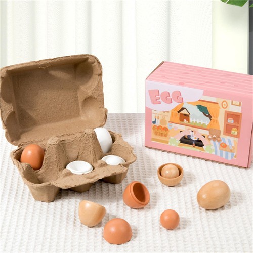 Wooden play eggs toy - play,
