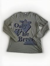 Diesel “Only The Brave” Long Sleeve T-Shirt – Jumper Khaki Green – Graphic Logo