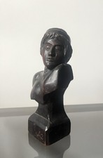 Handcarved Wooden Antique Bust