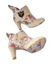 Irregular Choice Women's Big Shoes Ankle Boots Heels Miaow Floral EU43 UK10 US12