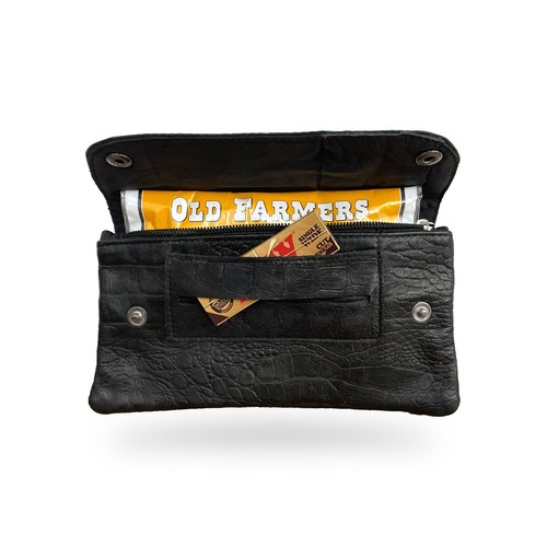 Leather tobacco pouch - tobacco,