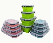 Set of 4 Collapsible Silicone Containers – Freezer, Microwave, Dishwasher Safe