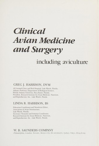 Clinical avian medicine and - clinical,