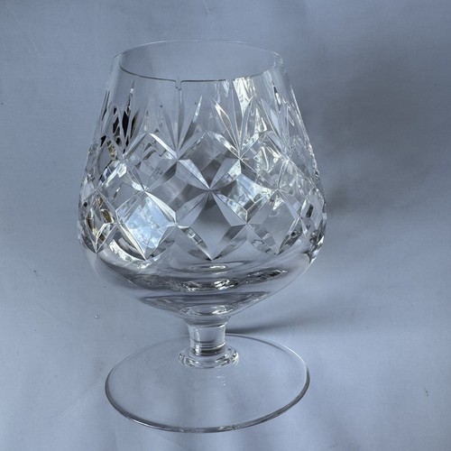 Lead crystal cut glass - cut, footed
