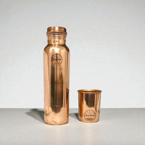 Pure copper water bottle - copper,