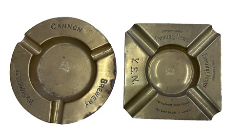 Brass vintage pub newspaper - brass,