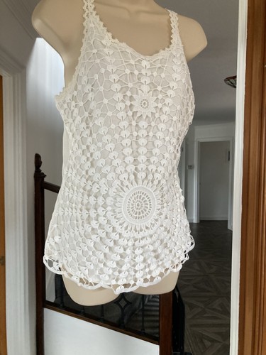 Select crochet vest top ivory - vest,