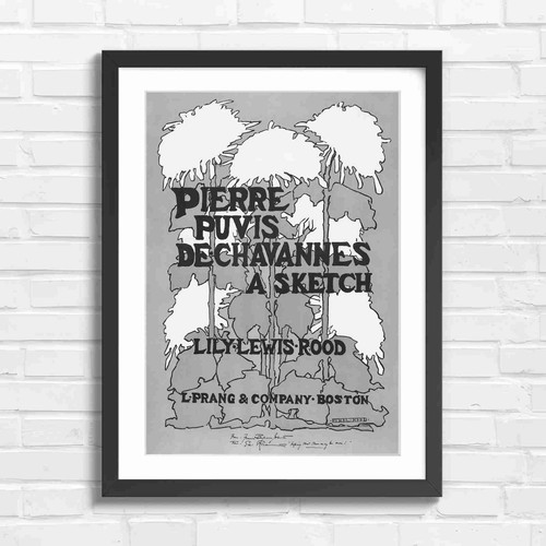 Art nouveau lily - trees, text