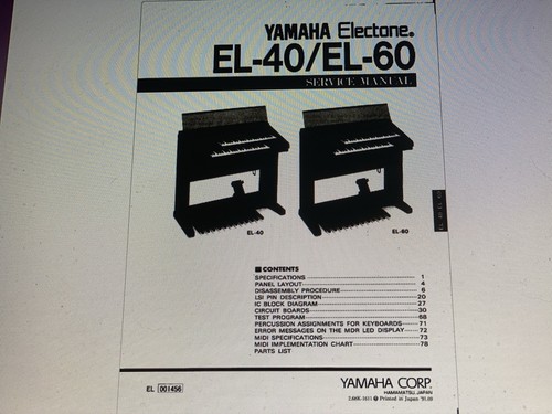 Yamaha 60 service - el-60,