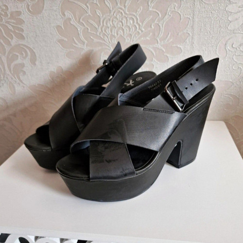 Primark black strappy platform - primark,