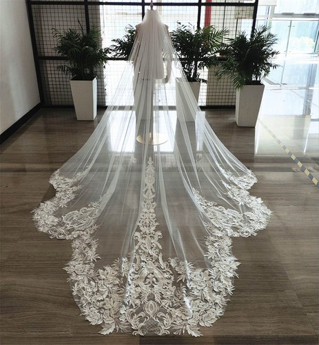 Wedding bridal veil - veil, applique