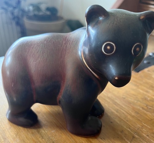 Ceramic bear sculpture gunnar - sculpture,