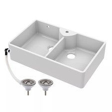 895mm -  2 Bowl Fireclay