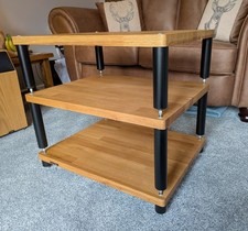 Atacama Apollo Storm 6 Three Shelf Hi-Fi Rack stand Unit Oak hi fi furniture VGC