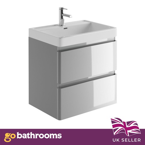 600mm grey gloss wall hung - gloss,