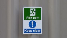 FIRE EXIT KEEP CLEAR A5 sign