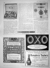 Original Old Antique Print 1910 Box Grossmith'S Perfume Bensons Jewellery Oxo