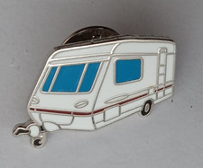 White Caravan Caravanners Club Enamel Pin Badge.    PB6-1052