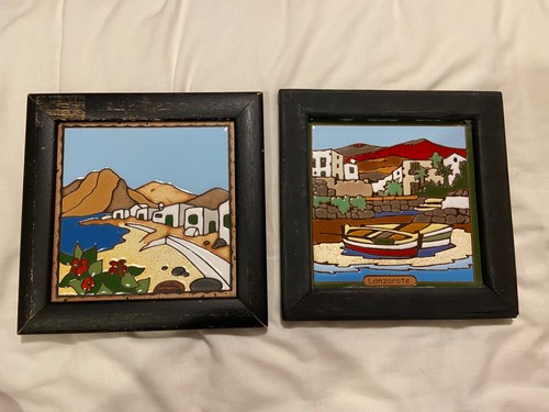 Vintage framed spanish ceramic - framed,