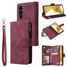 Zip Wallet Case Leather Flip