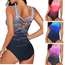 Womens Swimming Costume One Piece X Back