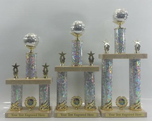 Large disco ball dance trophy - large,