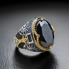 Black Onyx Men's Ring in 925