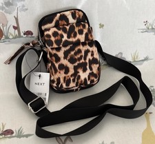 BNWT Next Animal Print Leopard Ladies Phone Mini Pouch Crossbody Bag Handbag New