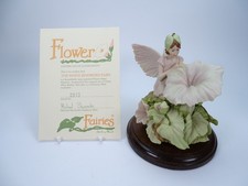 Danbury Mint Flower Fairies Figurine White BindWeed Fairy With Wooden Base 1990