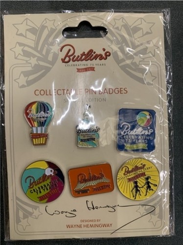 Butlins pin badges set 6 - butlins,