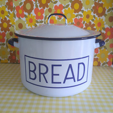 Vintage Large Enamel Bread Bin