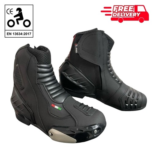 Mens black leather short ankle - black,