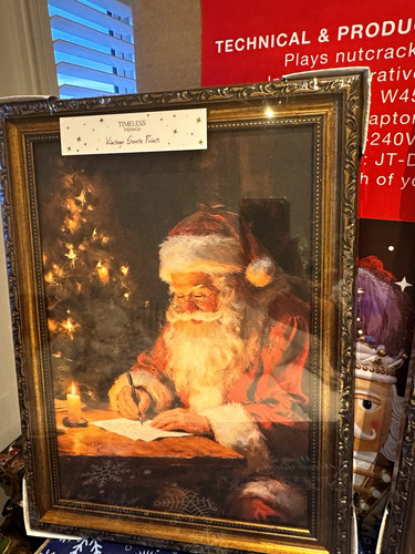 Framed victorian santa - framed,