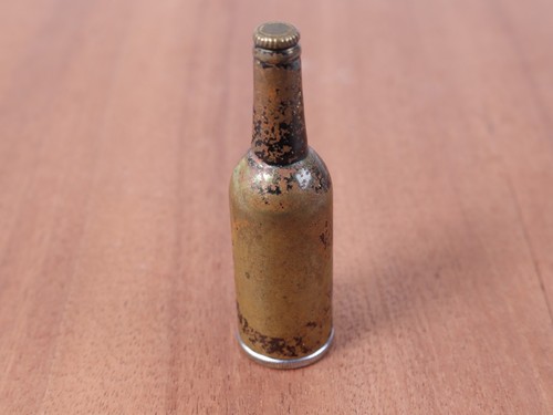 Vintage trench art beer bottle - art,