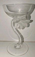 BEAUTIFUL VINTAGE GERMAN SPIEGELAU CRYSTAL GLASS CANDLE HOLDER WITH FLOWER STEM