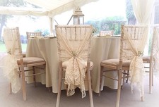150 x Ivory Lace Chair Hoods