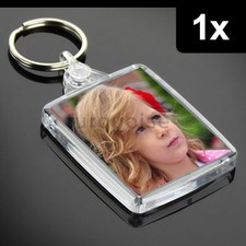1x Premium Clear Acrylic Blank Keyrings Key Fobs 45 x 35 mm | Passport Photo