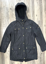 Barbour Arrow Quilted Parka Women's Coat Black Size 40 UK14 USA10