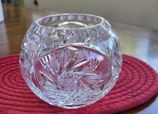 VTG Cut Lead Crystal Rose Bowl