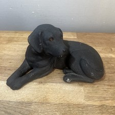 Black Labrador Dog Sandicast 10” Sandra Brue Sculpture 1984