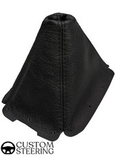 Black leather gear gaiter - leather,