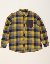 L.L.BEAN Mens Flannel Shirt XL Yellow Check Polyester BY18