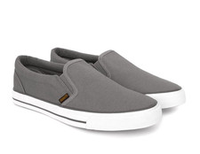 Crosshatch Ramp Mens Trainers Adults Slip On Canvas Plimsolls Pumps Grey UK 10