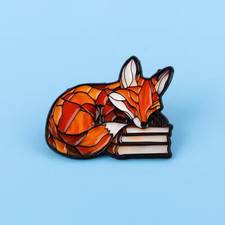 Cute fox enamel pin badge - cute,