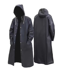 Men’s & Women’s Waterproof Full-Length Raincoat Hooded Jacket Outdoor Hiking UK