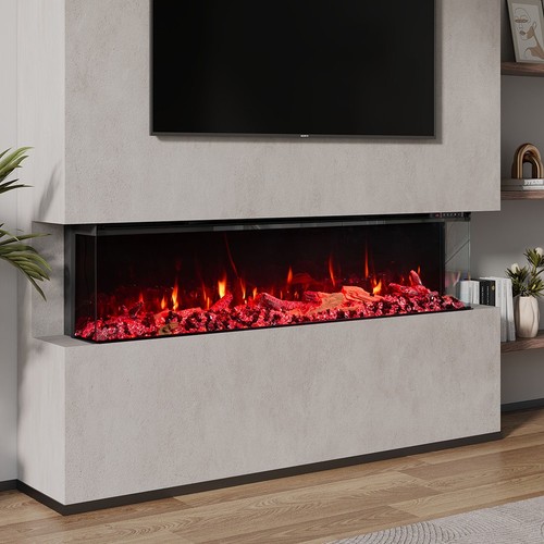 Led fireplace media wall - media,