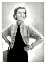 Knitting Pattern Vintage Ladies 1950s Patterned Cardigan/Jacket. size 12 - 16