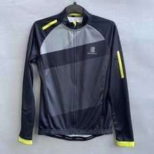 Boardman Men’s Long Sleeve Cycling Jersey Black/Grey Yellow Accents Full Zip