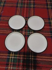 Denby Everyday Black Pepper 4x Salad / Dessert Plates 23cm