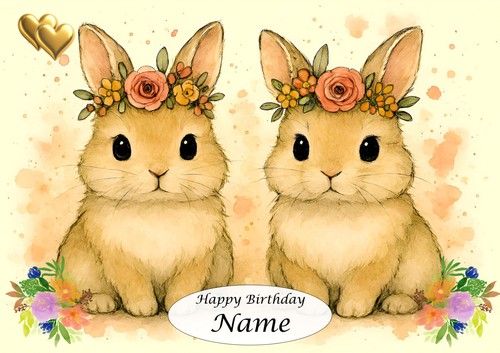 Personalised birthday bunny - birthday,